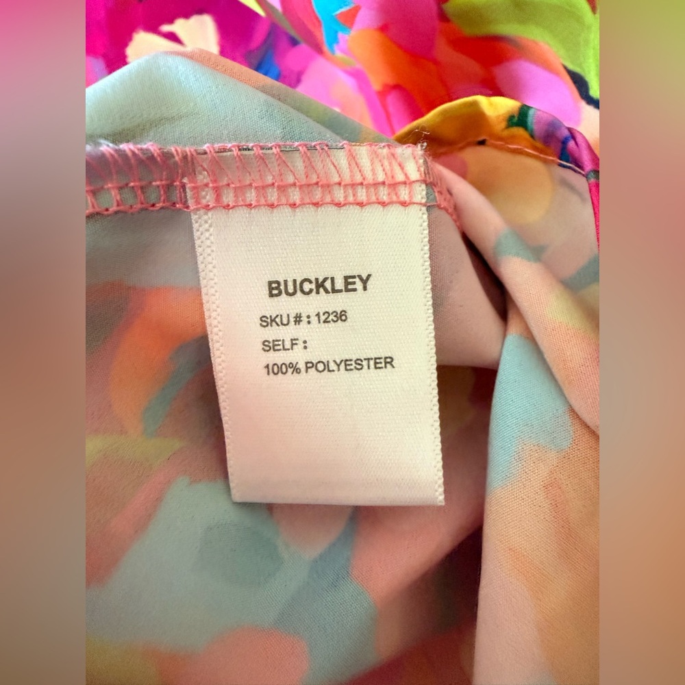 BUCKLEY Bright Floral Women's Top medium lightweight multicolored spring - Picture 6 of 6